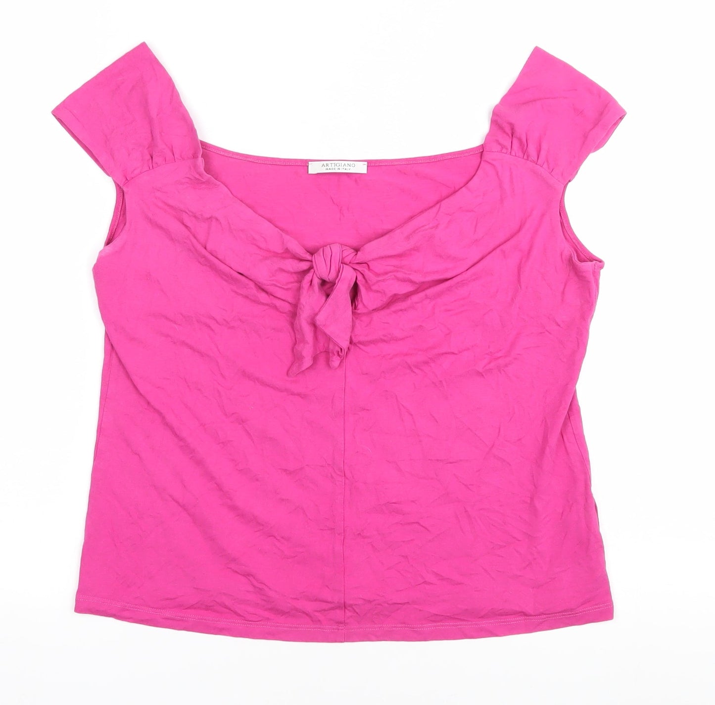 Womens UK Size 14 Artigiano Pink Basic Blouse