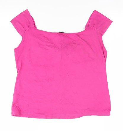 Womens UK Size 14 Artigiano Pink Basic Blouse