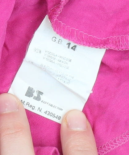 Womens UK Size 14 Artigiano Pink Basic Blouse