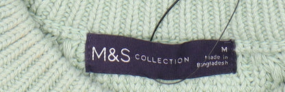 Womens UK Size M Marks and Spencer Green Pullover Jumper