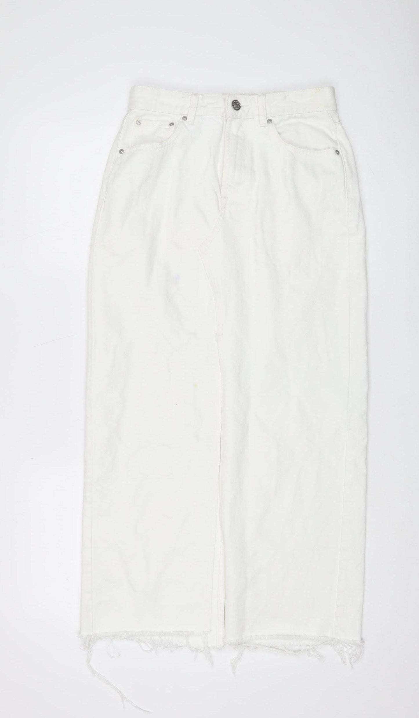 Pull & Bear Women's White Midi Pencil Skirt, Size S