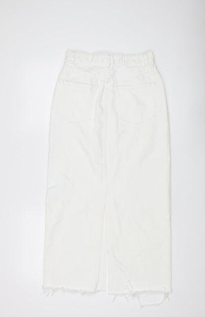 Pull & Bear Women's White Midi Pencil Skirt, Size S
