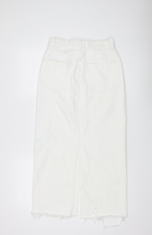Pull & Bear Women's White Midi Pencil Skirt, Size S