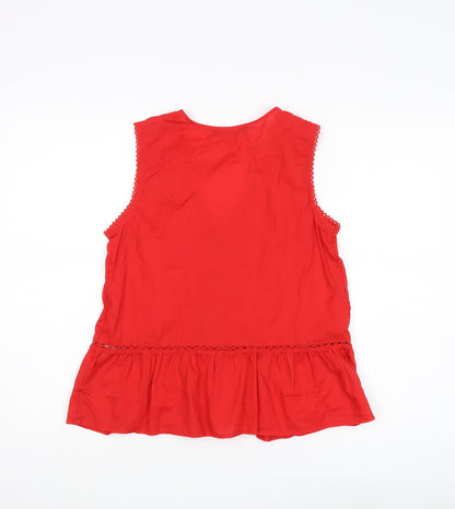 Womens UK Size 8 Marks and Spencer Red Camisole Blouse