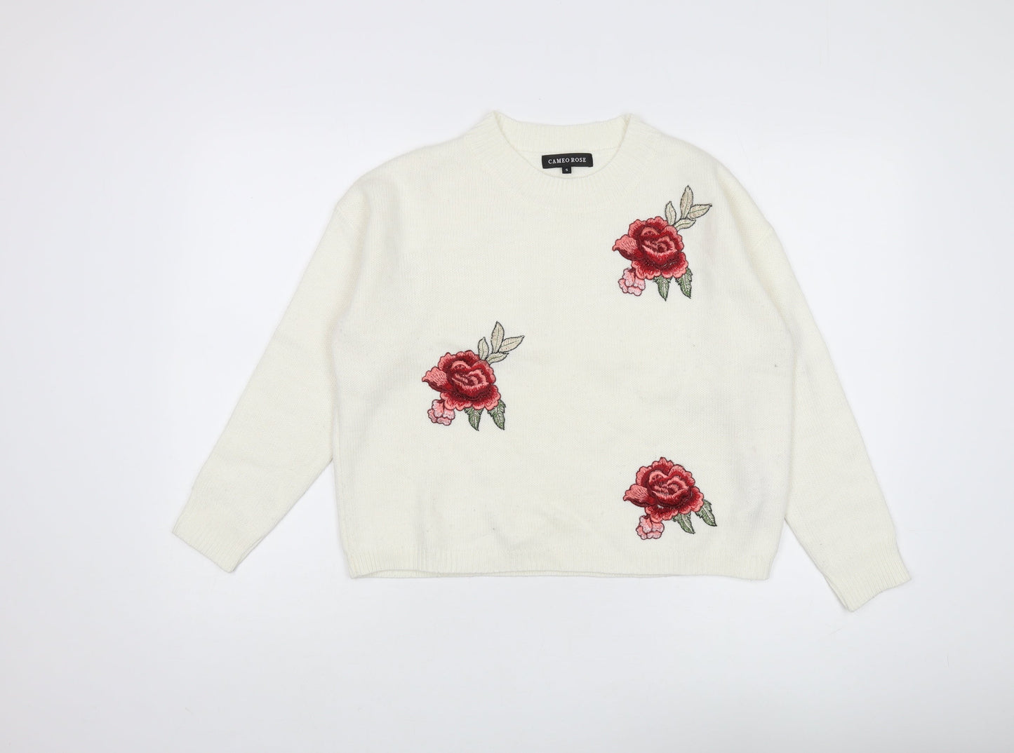 Womens UK Size S Cameo Rose Ivory Pullover Jumper