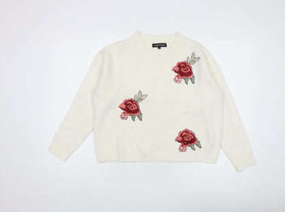 Womens UK Size S Cameo Rose Ivory Pullover Jumper