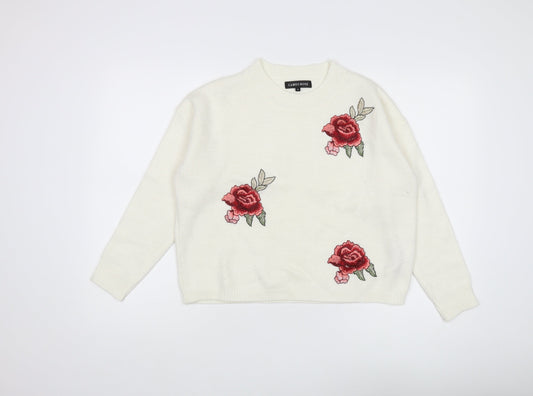 Womens UK Size S Cameo Rose Ivory Pullover Jumper
