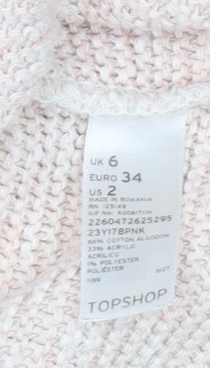 Womens UK Size 6 Topshop Pink Pullover Jumper