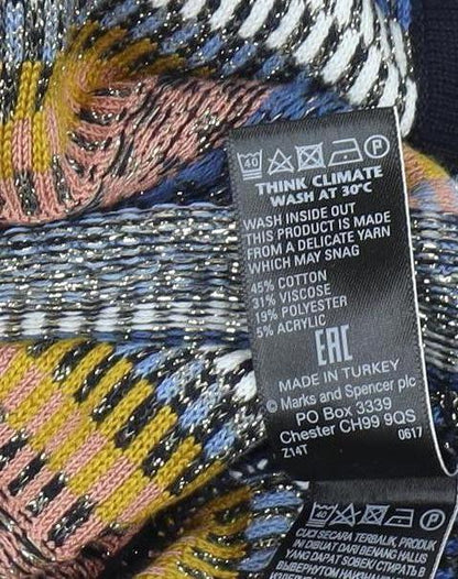 Womens UK Size L Marks and Spencer Multicoloured Pullover Jumper