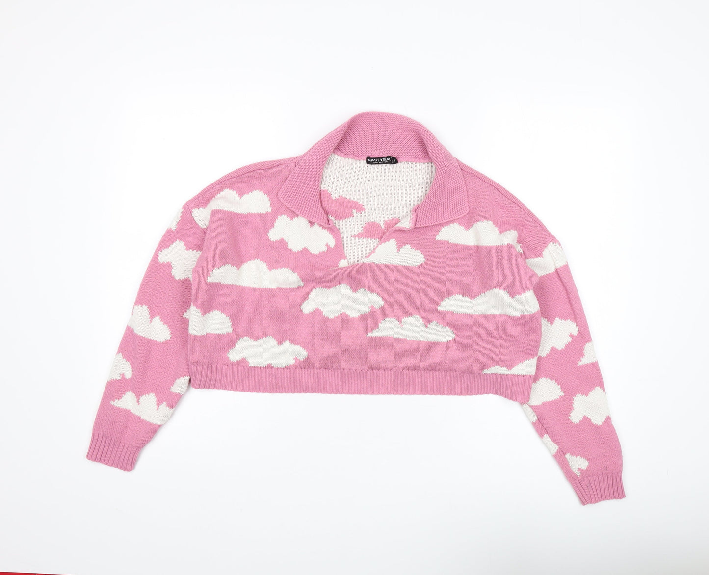 Womens UK Size S Nasty Gal Pink Pullover Jumper