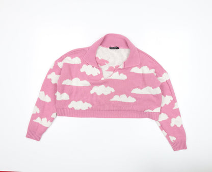 Womens UK Size S Nasty Gal Pink Pullover Jumper