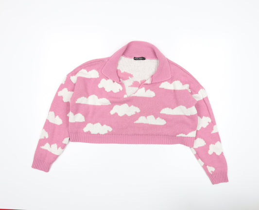 Womens UK Size S Nasty Gal Pink Pullover Jumper