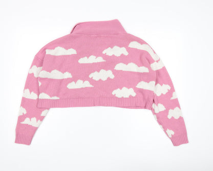 Womens UK Size S Nasty Gal Pink Pullover Jumper