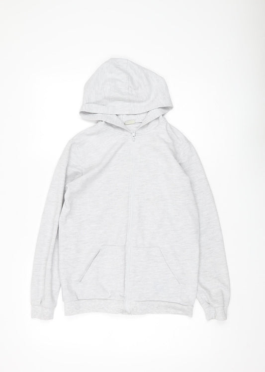 LC WAIKIKI Boys Grey Full Zip Hoodie, 11-12 Years, Casual