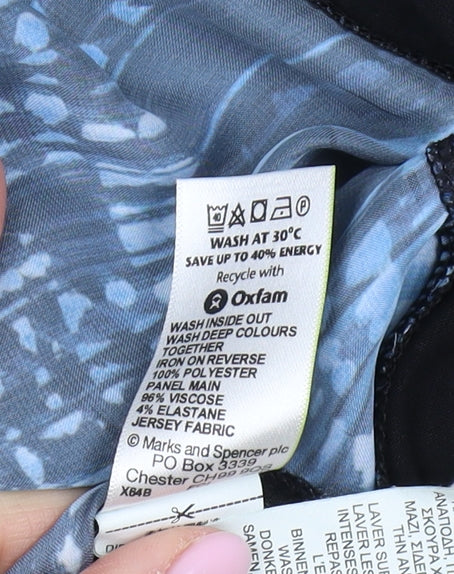 Womens UK Size 12 Marks and Spencer Blue Jersey Blouse