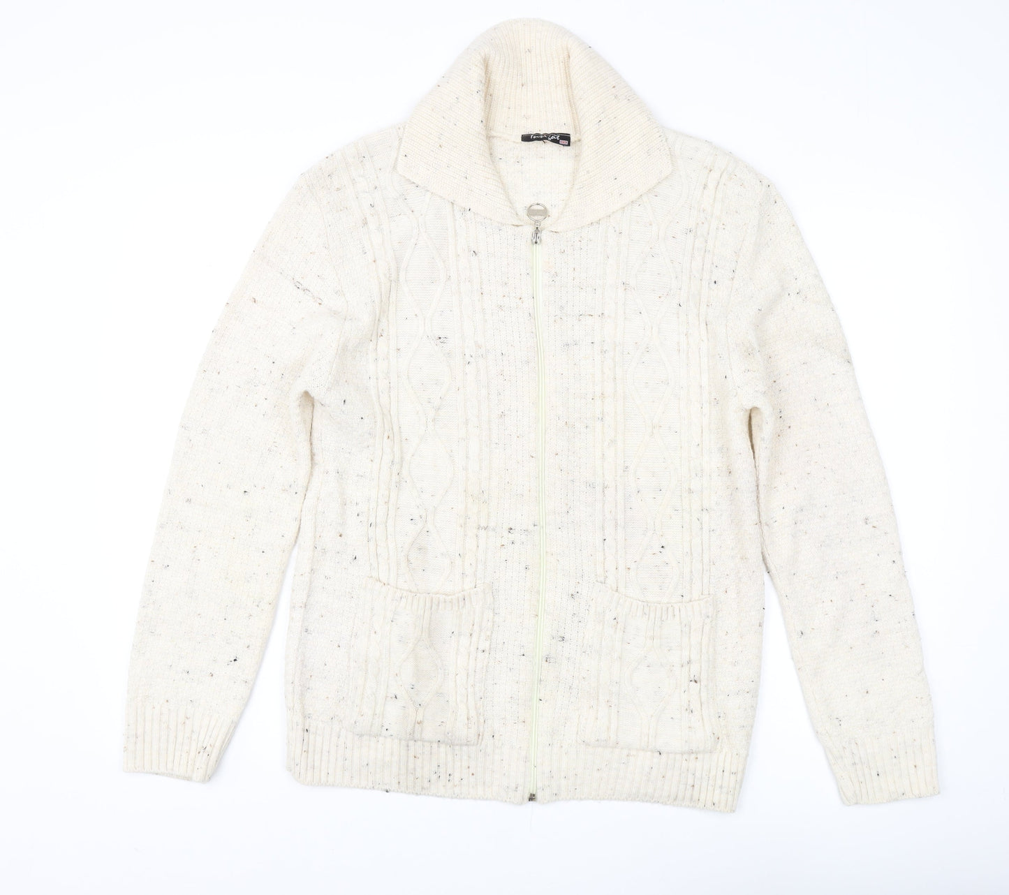 Womens UK Size 6 Insight Ivory Full Zip Jumper