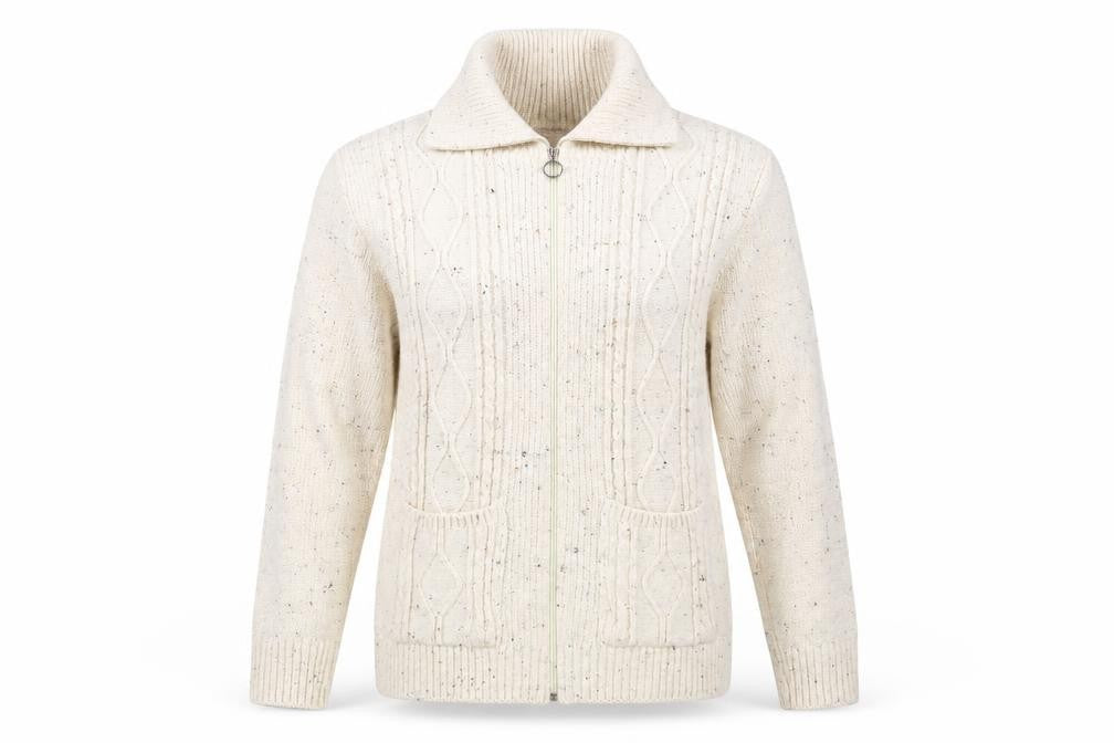 Womens UK Size 6 Insight Ivory Full Zip Jumper
