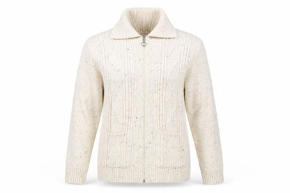 Womens UK Size 6 Insight Ivory Full Zip Jumper