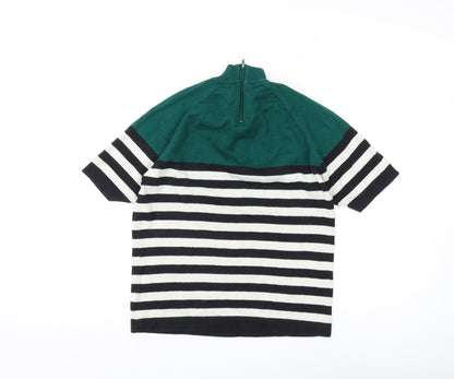 Pop England Women's Mock Neck Striped Jumper - M