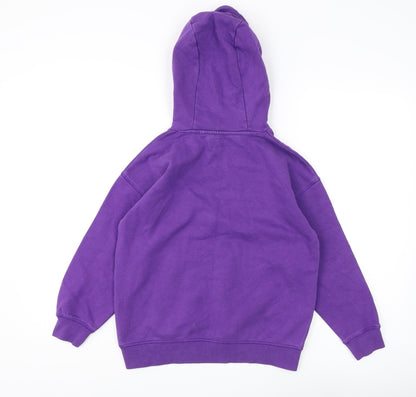 Next Boys Purple Hoodie Pullover, Size 9 Years, Logo Accent