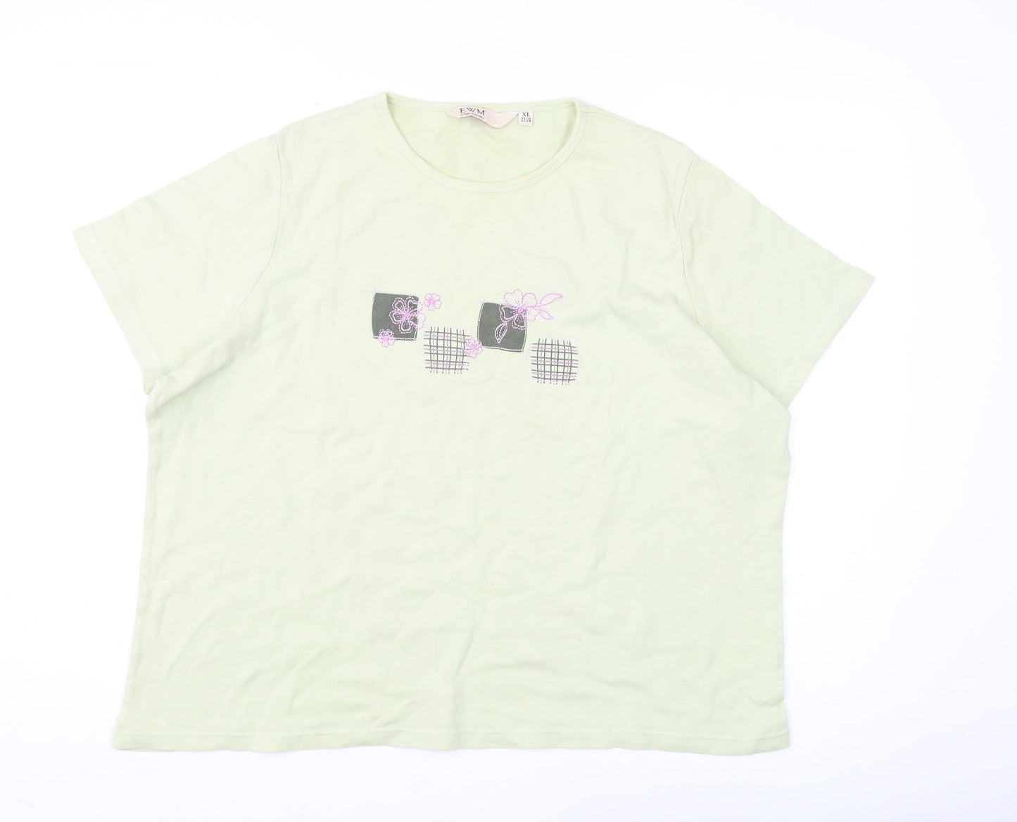 EWM Women's Green Embroidered XL T-Shirt