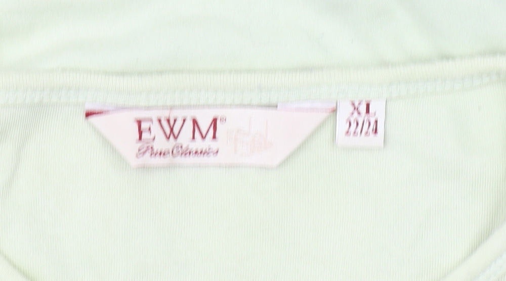 EWM Women's Green Embroidered XL T-Shirt