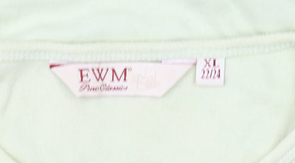 EWM Women's Green Embroidered XL T-Shirt