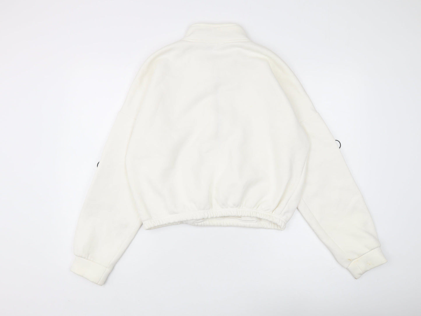 Select Women's White 1/2 Zip Sweatshirt, Size L