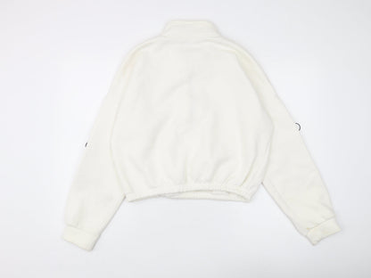 Select Women's White 1/2 Zip Sweatshirt, Size L