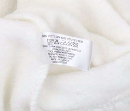 Select Women's White 1/2 Zip Sweatshirt, Size L