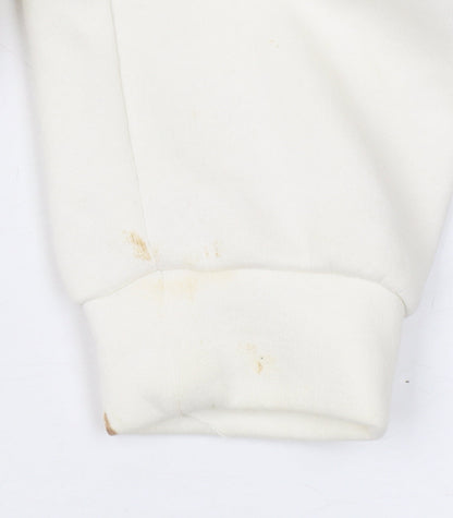 Select Women's White 1/2 Zip Sweatshirt, Size L