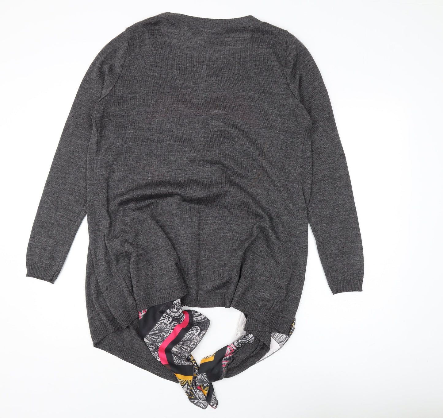 Patrizia Dini Women's Grey Paisley Tunic Jumper, Size 16