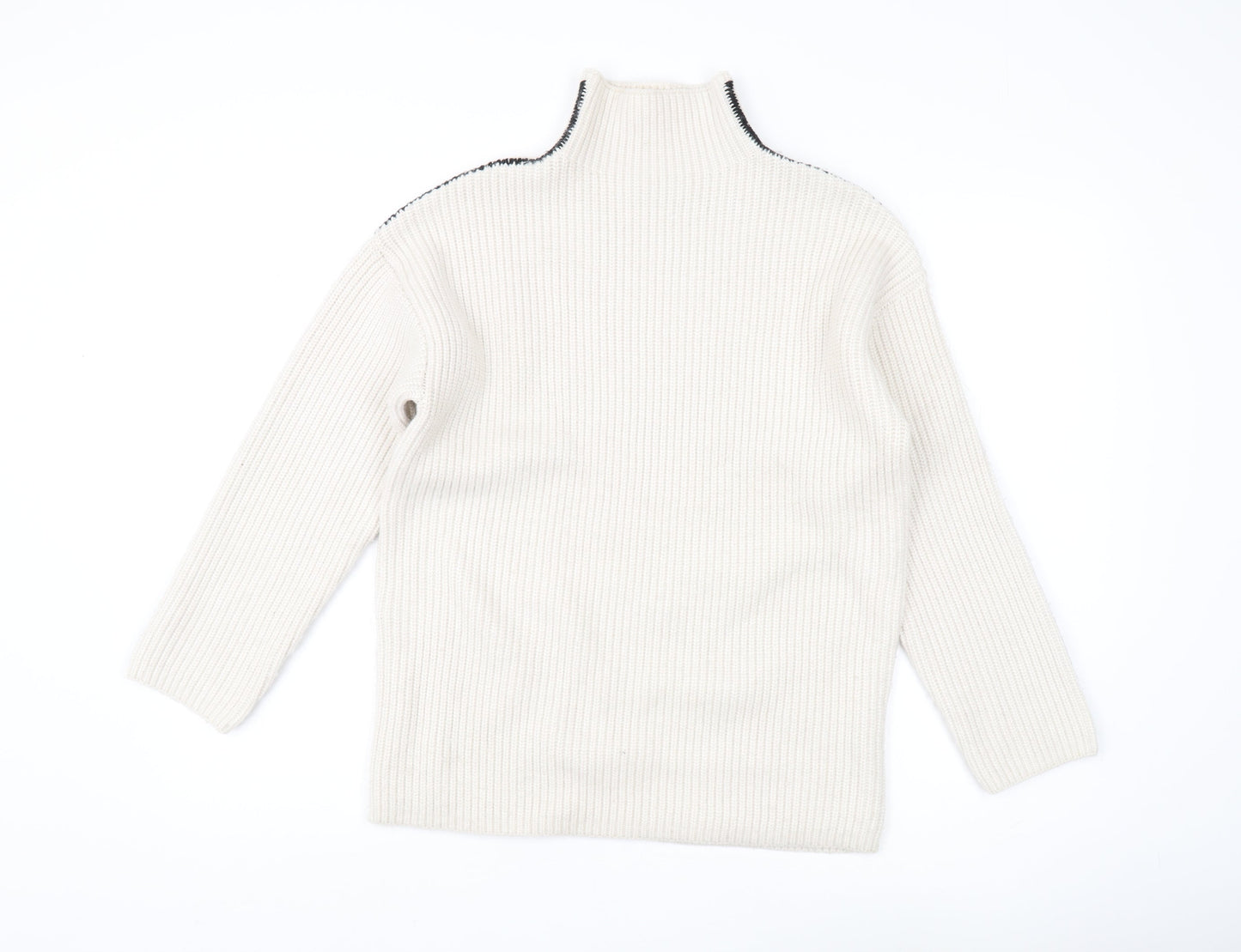 Marks and Spencer Women's Ivory Roll Neck Jumper S