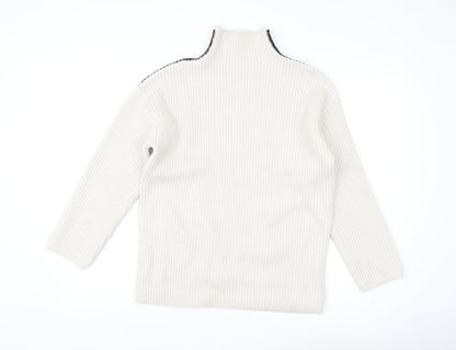 Marks and Spencer Women's Ivory Roll Neck Jumper S