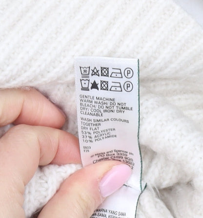 Marks and Spencer Women's Ivory Roll Neck Jumper S