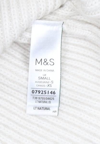Marks and Spencer Women's Ivory Roll Neck Jumper S