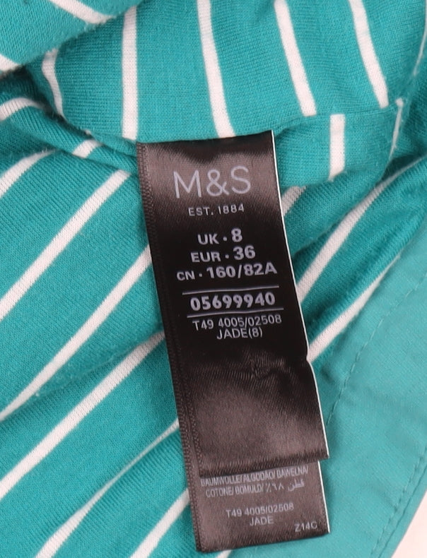 Womens UK Size 8 Marks and Spencer Green Parka Coat
