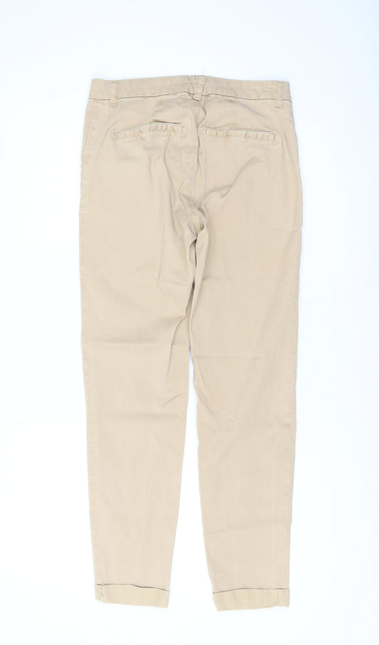 Womens UK Size S VILA Regular Fit Chino Beige Trousers