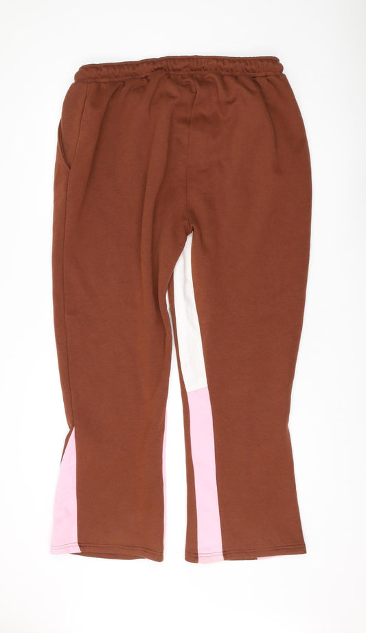Boohoo MAN Men's Brown Jogger Trousers 2XL, Relaxed Fit