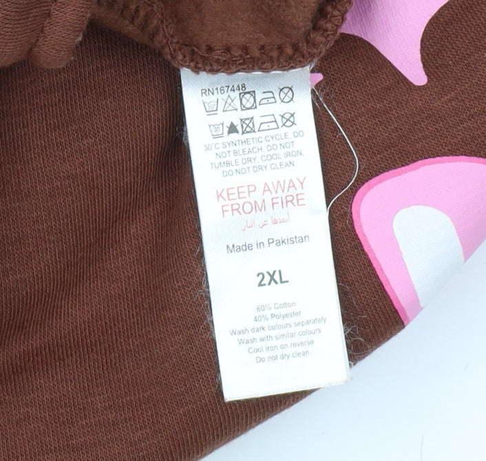 Boohoo MAN Men's Brown Jogger Trousers 2XL, Relaxed Fit