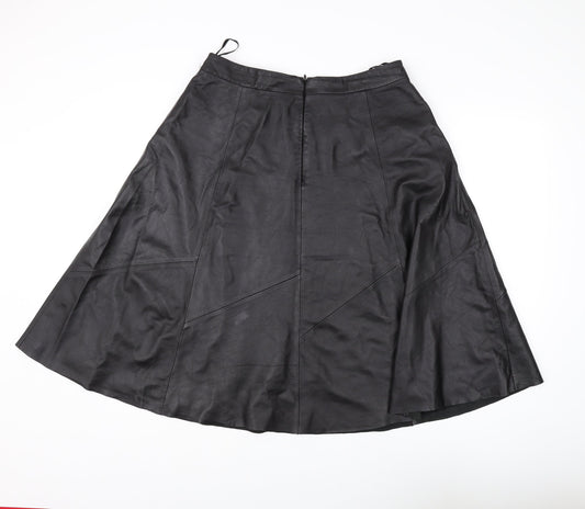 Banana Republic Women's Black Leather A-Line Skirt Size 8