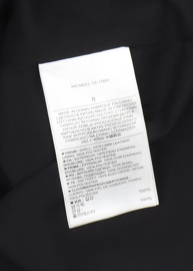 Banana Republic Women's Black Leather A-Line Skirt Size 8