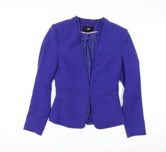 H&M Women's Purple Suit Jacket Size 6 - Elegant & Chic
