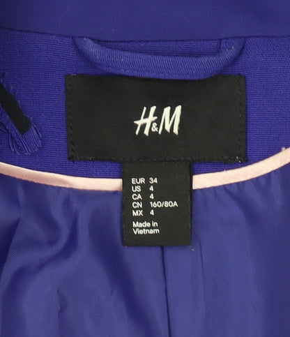 H&M Women's Purple Suit Jacket Size 6 - Elegant & Chic