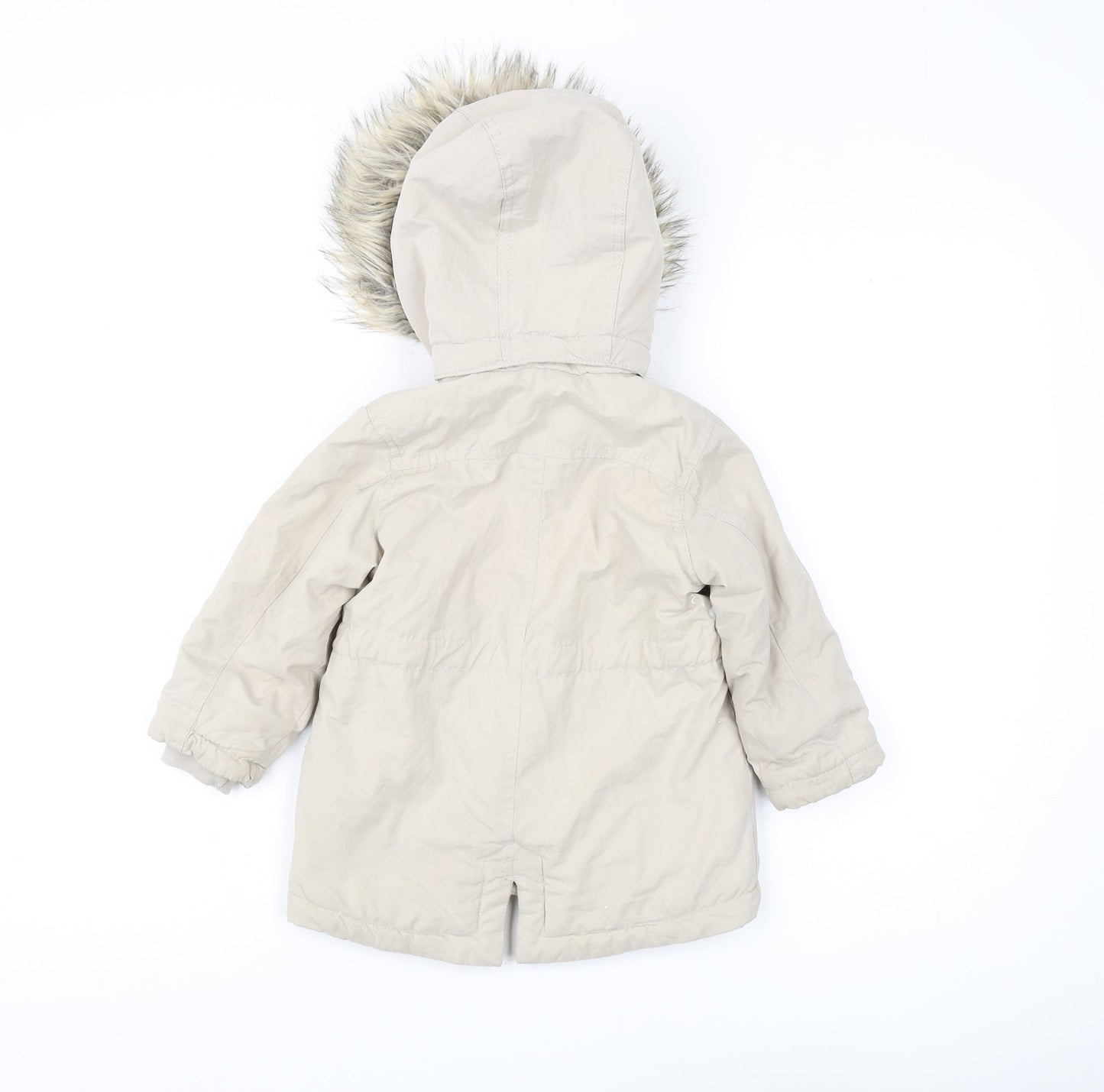 L.O.G.G. Girls Beige Parka 3-4 Years with Faux Fur Hood