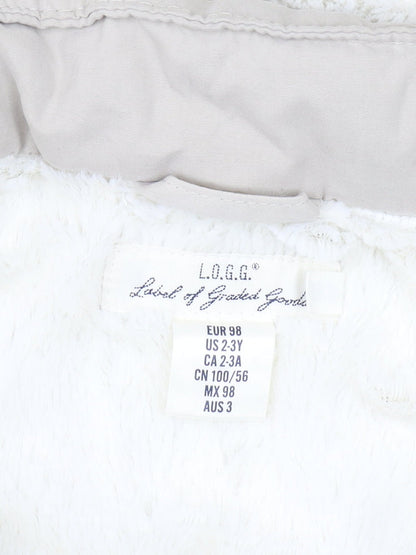 L.O.G.G. Girls Beige Parka 3-4 Years with Faux Fur Hood