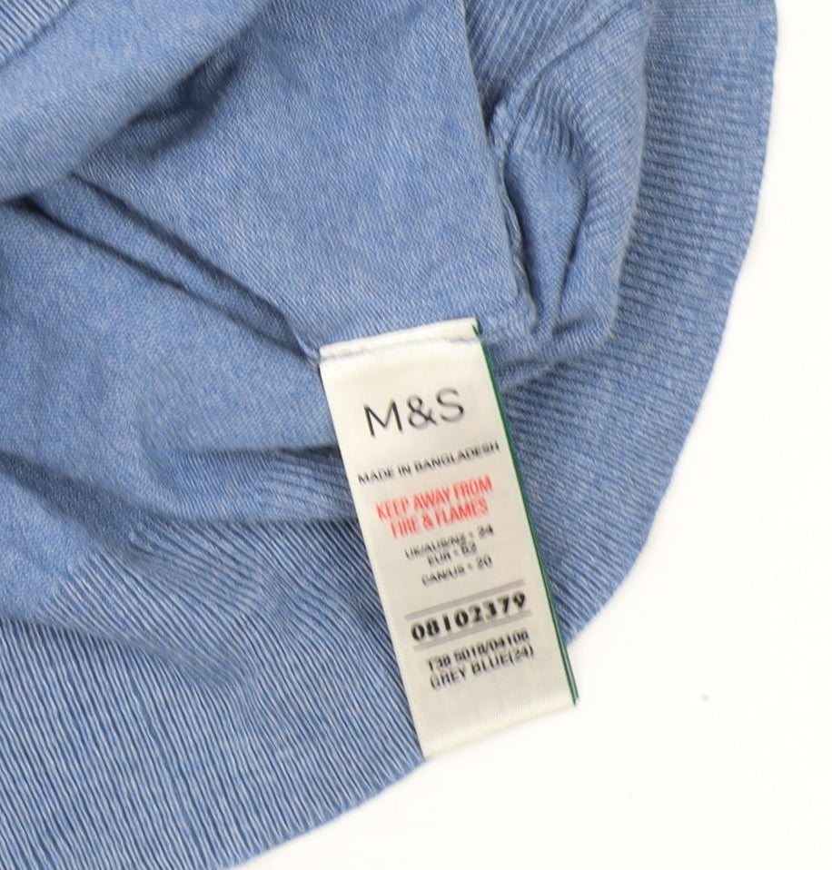 Womens UK Size 16 Marks and Spencer Blue Pullover Jumper