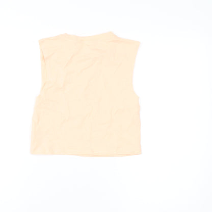 Zara Girls Beige Tank 13-14 Years Sleeveless Crew Neck