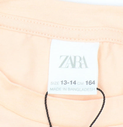 Zara Girls Beige Tank 13-14 Years Sleeveless Crew Neck