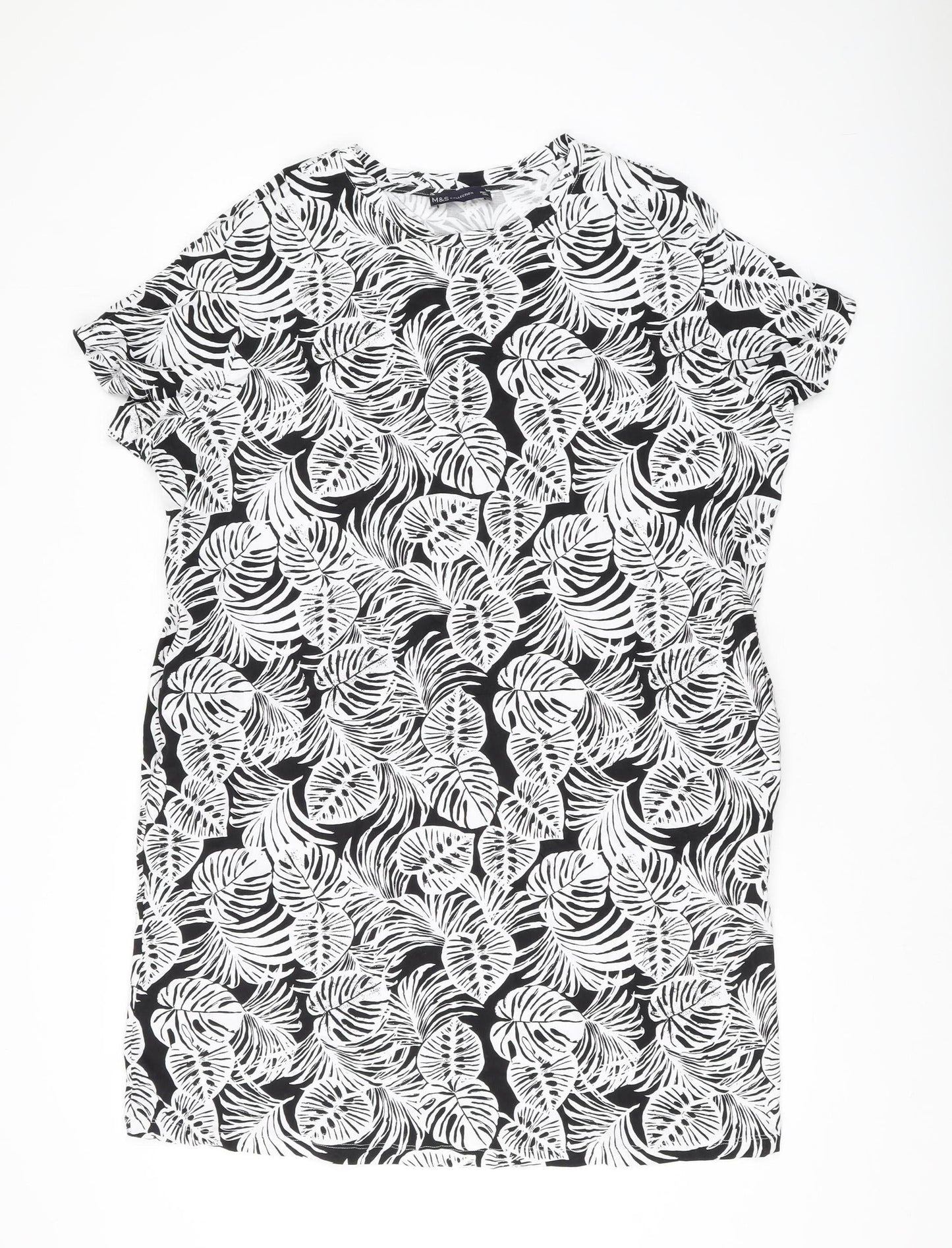 Marks and Spencer Women's Black Floral T-Shirt Dress